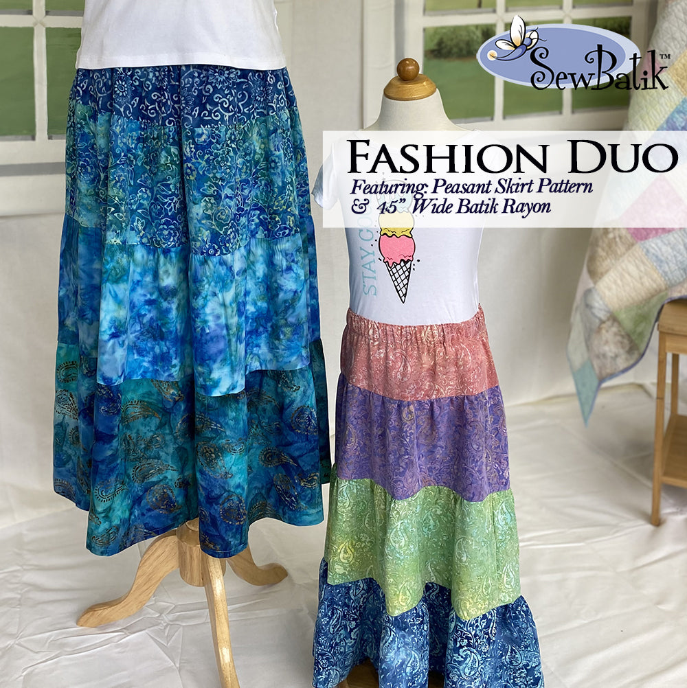 Peasant Skirt Duo: Lake/Blue