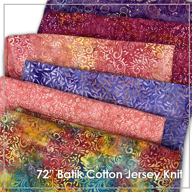 April Savings - 72" Batik Cotton Jersey Knit