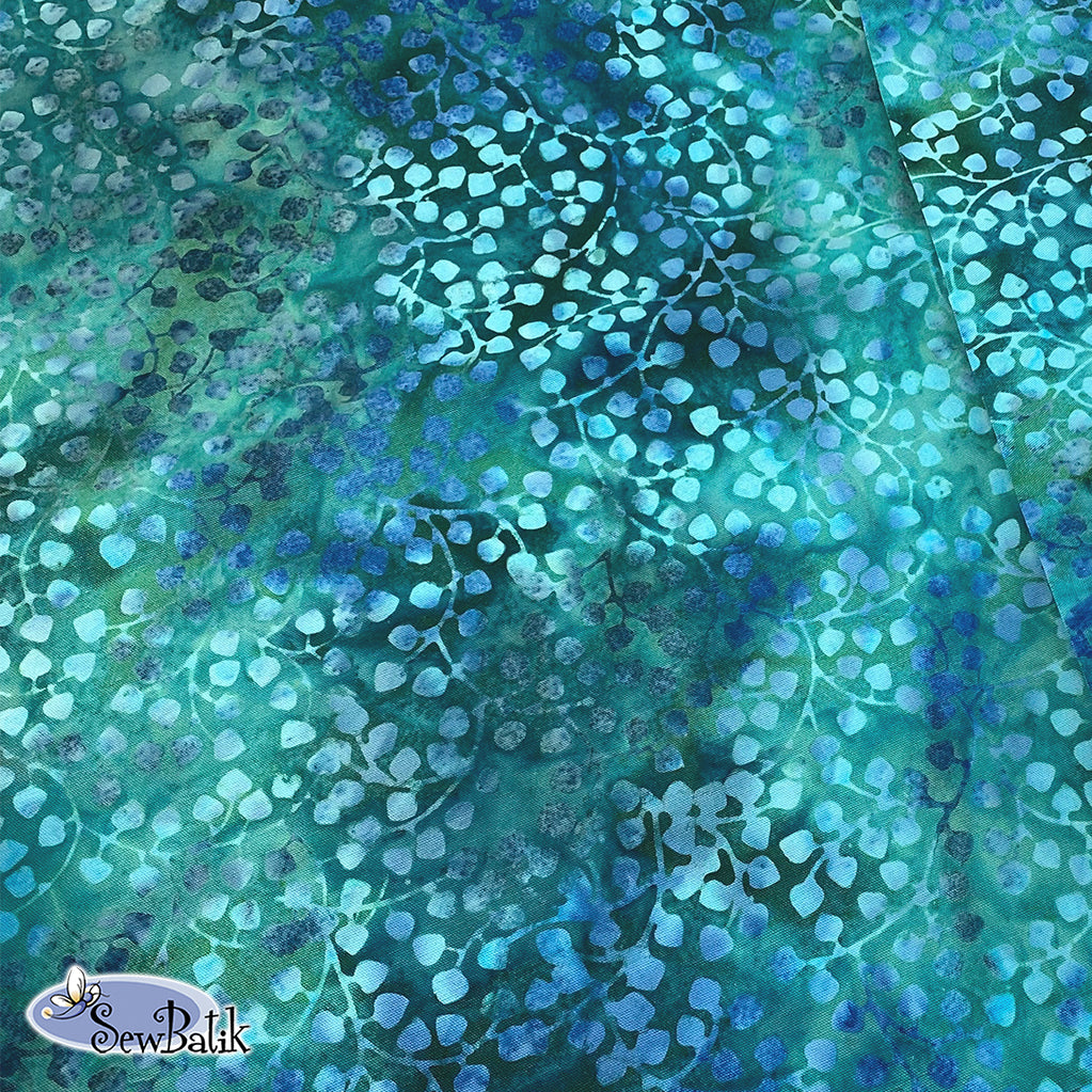 57" Batik Canvas (8.6 oz) - Gardenista Vine - Ocean Teal – SewBatik