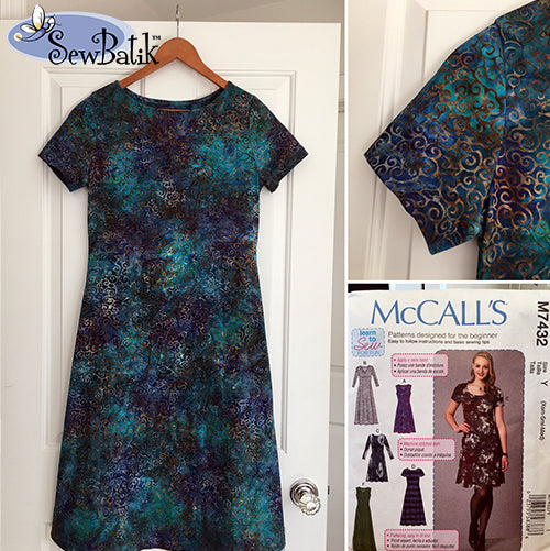 Garment Kit - Simple Jersey Knit Dress Sizes: L - XXL / Calf Length - 3/4 Length or Long Sleeve / Phoenix - Tuxedo Brass Garment Kit - Simple Jersey Knit Dress Sizes: L - XXL / Calf Length - 3/4 Length or Long Sleeve / Phoenix - Tuxedo Brass