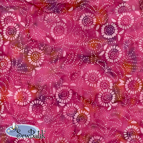 72" Wide Batik Jersey - Medora Flora - Valentine Pink