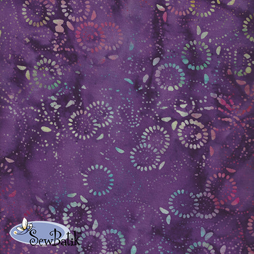 72" Wide Batik Jersey - Medora Flora - Grape