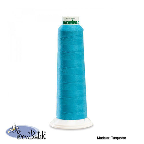 Madeira AeroLock Polyester Premium Serger Thread - Bright Turquoise –  SewBatik