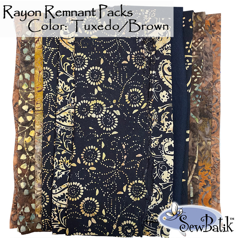 Rayon Remnant Pack - Tuxedo/Brown