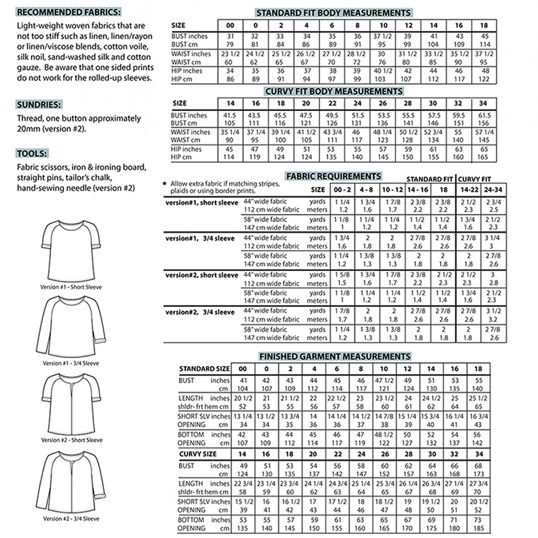 Garment Kit - Remy Raglan Top - Batik Linen – SewBatik