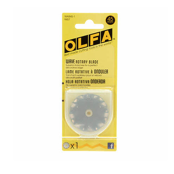 Olfa WAB45-1 Cutting Tool Replacement Wave Scallop Stainless Steel Spare  Blade 45mm, for Circular Rotary & Pinking Cutter